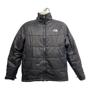 The North Face Mens M Thermoball Puffer Quilted Jacket Black Full Zip Softshell